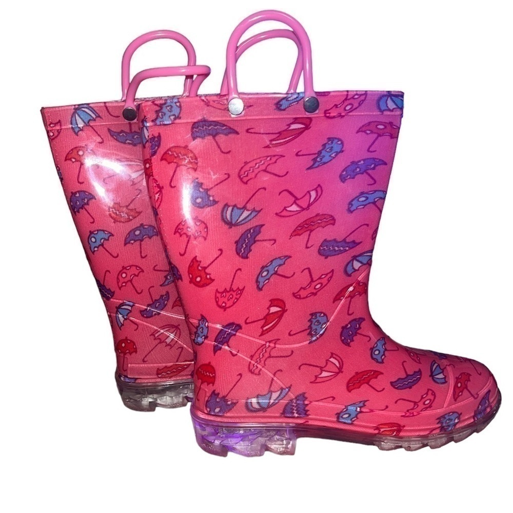 Rain Boots with umbrella print and light up bottoms